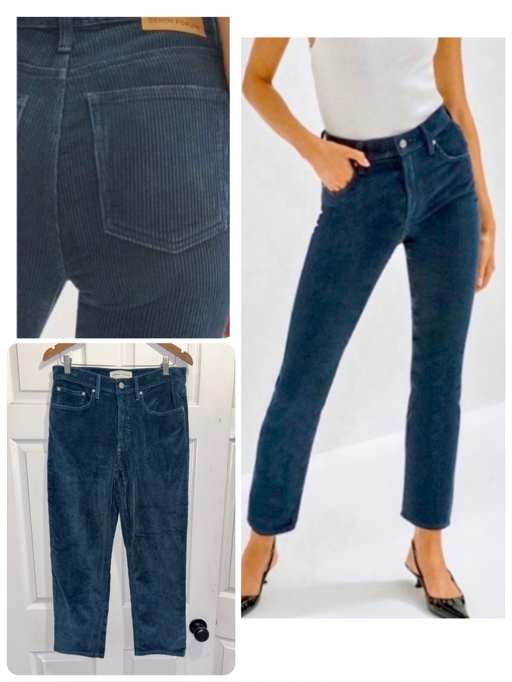 Aritzia Denim forum The Arlo High Rise Straight Corduroy Pants Teal Blue Size 31